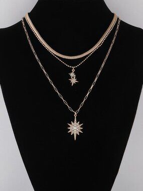 Jeweled Shining Stars Necklace